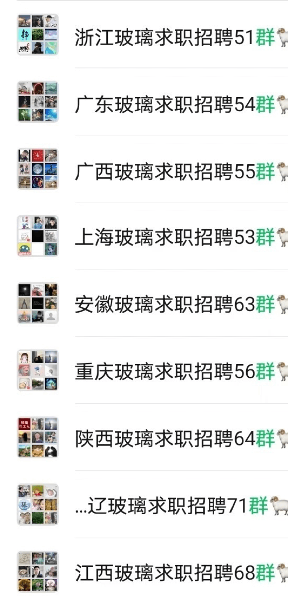 各地区玻璃行业人才交流群